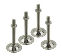 BPABDEITR Lot de 4 coupelles de Pied réglables, Filetage M12, 60-150mm, Base 73mm, Hauteur 10mm, for Meubles(M12x150mm)