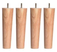 BPABDEITR Lot De 4 Pieds De Meuble Coniques en Bois D'hévéa avec Filetage M8 Et Tapis Antidérapants 40-70 Cm(Straight,40Cm/15.7In)