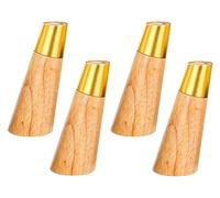 BPABDEITR Pieds De Meuble Coniques en Chêne Massif 20 Cm, Lot De 4 Multicolores avec Plaque De Montage en Laiton(Wood Color)