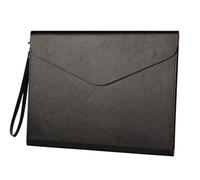 BPABDEITR Pochettes de rangement for documents A4 en cuir synthétique multicolore - Lot de 2 for le bureau et l'école(Schwarz,Style 2)