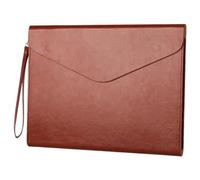 BPABDEITR Pochettes de rangement for documents A4 en cuir synthétique multicolore - Lot de 2 for le bureau et l'école(Bruin,Style 2)