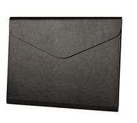 BPABDEITR Pochettes de rangement for documents A4 en cuir synthétique multicolore - Lot de 2 for le bureau et l'école(Schwarz,Style 1)