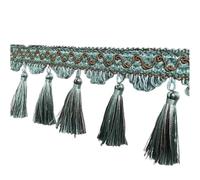 BPABDEITR Ruban À Pompons for Couture Et Bricolage, Multicolore, 10cm X 1m, En Polyester, Crochet(Blu)