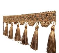 BPABDEITR Ruban À Pompons for Couture Et Bricolage, Multicolore, 10cm X 1m, En Polyester, Crochet(Dark Coffee)