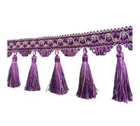 BPABDEITR Ruban À Pompons for Couture Et Bricolage, Multicolore, 10cm X 1m, En Polyester, Crochet(Purple)