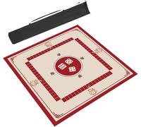 BPABDEITR Tapis De Table De Jeu Mahjong Multicolore, Plusieurs Tailles, avec Sac De Transport(Rosso,47.2X47.2inch/120x120cm)