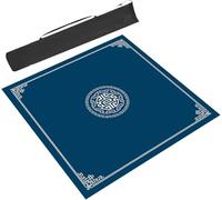 BPABDEITR Tapis De Table Mahjong avec Sac De Transport Gris Bleu Plusieurs Tailles(Blu,47.2X47.2inch/120x120cm)