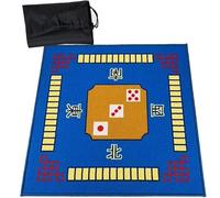 BPABDEITR Tapis De Table Mahjong Multicolore Plusieurs Tailles avec Sac De Transport(Blu,32.7x32.7inch)