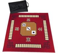 BPABDEITR Tapis De Table Mahjong Multicolore Plusieurs Tailles avec Sac De Transport(Rosso,34.7x34.7inch)