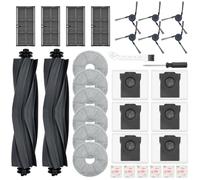 Bpbdzz Lot de 32 accessoires pour Dreame L10s Ultra Gen 3/X40 Ultra Complete/X40 Master/L40 Ultra, Mova P50 Pro, 2 brosses principales, 4 filtres, 6 tampons de nettoyage, 6 brosses latérales, 6 sacs à
