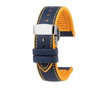 BPBZUTUMDZ Bracelet de montre Citizen Blue Angel, deuxième et troisième génération, AT8020 JY8078, en Fiber de carbone, en Nylon et caoutchouc fluoré, 22mm, 23mm(Yellow line silver,22mm)