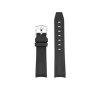 BPBZUTUMDZ Bracelet de montre en caoutchouc de silicone 20 mm Interface Arc Sports de plongée Noir Vert Blanc Bleu Bracelet de montre adapté for Rolex Submariner Yacht Master(Black black-S pin)