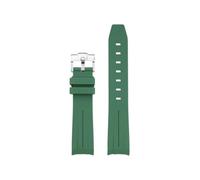 BPBZUTUMDZ Bracelet de montre en caoutchouc de silicone 20 mm Interface Arc Sports de plongée Noir Vert Blanc Bleu Bracelet de montre adapté for Rolex Submariner Yacht Master(Green-S pin)