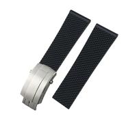 BPBZUTUMDZ Bracelet de montre en caoutchouc de Silicone tressé 20mm 21mm 22mm 23mm 24mm adapté for Breitling adapté for Superocean Navitimer Avenger adapté for bracelet de montre Longines(Black Style