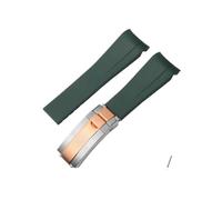 BPBZUTUMDZ Bracelet de montre en caoutchouc for Rolex, ditongna, vert eau fantôme plongeur, bracelet de montre en silicone vert, 20/21mm(Green-Room gold)