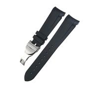 BPBZUTUMDZ Bracelet de montre en caoutchouc silicone, 20mm, 21mm, 22mm, adapté for Tudor Black Bay, for GMT Pelagos, extrémité incurvée, fermoir for déploiement(Black fold,22MM_HIGH QUALITY)