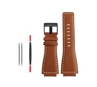 BPBZUTUMDZ Bracelet de montre Lea/ther en caoutchouc de Silicone, 24mm, Joint convexe, vert Olive, noir, marron, for hommes, adapté for Bell Ross BR0393 BR0392(Black Gray)