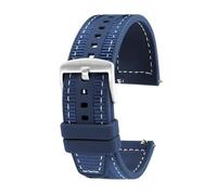 BPBZUTUMDZ Bracelet intelligent en Nylon tissé Composite, en Silicone, for dégagement rapide, 22mm, adapté for Huawei GT4 Watch4/GT3pro Honor Magic(Blue silvery)