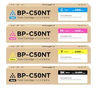 BPC50NT BP-C50NT Lot de 4 cartouches de toner de rechange pour Sharp BP-C50NT-BA BP-C50NT-MA BP-C50NT-YA BP-C50NT-CA Compatible avec Sharp BP-C535WD BP-C545PW BP-C535WR BP-C545WD Noir