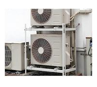 BPILOT Support De Montage Au Sol À Double Couche for Mini Climatiseur Split 9000 BTU-45000 BTU, Anti-Vibration CA Support De Montage Au Sol for Unité Extérieure Tailles Ajustables (Color : Blanc, Si