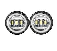 Bpjikxf Moto Phares Feu Antibrouillard LED Moto 4.5 Pouces Feux Croisement Auxiliaires 4.5 Pour Electra Pour Glide Pour Ultra Pour Limited Pour FLHTK 2010-2016(Chrome2 with halo)