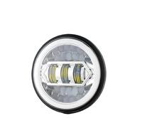 Bpjikxf Moto Phares Phare LED De Moto 5.75 Pouces/Anneau Halo Blanc DRL Angel Eyes Pour Dyna Pour Softail Pour Deuce Pour Sportster Pour Night Pour Train