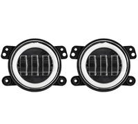 Bpjikxf Phare antibrouillard Pour Wrangler JK 2 Portes 2007 2008 2009 2010 2011 2012-2015 Pièces 4 Pouces Rond Led Antibrouillard 30W 6000K Hors Route(Halo)