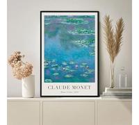BPJSTU Affiche célèbre de Monet représentant le lever du soleil aux nénuphars, reproduction de peinture à l'huile, œuvre d'art vintage, paysage, toile, décoration, 70 x 100 cm, sans cadre