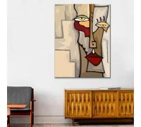 BPJSTU Affiche de Picasso représentant des figures abstraites se fondant dans un visage, tableau sur toile, décoration murale pour salon ou maison (50x70cm/sans cadre)