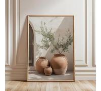 BPJSTU Affiche minimaliste en céramique représentant un olivier, nature morte méditerranéenne, peinture sur toile, décoration pour chambre de style champêtre (50x70cm/sans cadre)