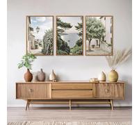 BPJSTU Affiche sur toile style rétro italien représentant un paysage urbain, une rue côtière ou un voyage, pour décorer votre intérieur (60 x 90 cm / 3 pièces sans cadre)