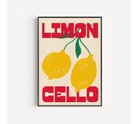 BPJSTU Affiche vintage classique La Dolce Vita Citron, impressions HD, art mural, affiches rétro pour la décoration murale du salon (50x70cm/sans cadre)