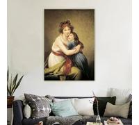 BPJSTU Élisabeth Louise Vigée Le Brun « Autoportrait avec sa fille Julie » Impression sur toile, peinture, décoration d'intérieur (30 x 45 cm, sans cadre)