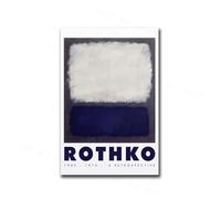 BPJSTU Estampe abstraite de Mark Rothko, bleu, rose, jaune, style vintage, affiche d'exposition pour la décoration murale de la maison, style musée (60 x 90 cm, sans cadre)