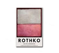 BPJSTU Estampe abstraite de Mark Rothko, bleu, rose, jaune, style vintage, affiche d'exposition pour la décoration murale de la maison, style musée (60 x 90 cm, sans cadre)
