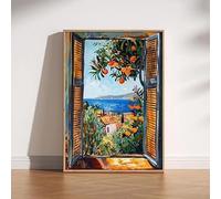 BPJSTU Estampe « Fenêtre ouverte » d'Henri Matisse, peinture fauviste de style Henri Matisse, mer Méditerranée, oranger, affiche sur toile (20 x 30 cm/cadre intérieur)