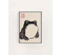 BPJSTU Estampe japonaise de grenouille, art mural vintage, affiche de grenouille japonaise, décoration murale Matsumoto Hoji, art moderne, estampe animalière (30 x 45 cm/sans cadre)