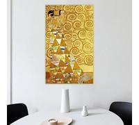 BPJSTU Gustav Klimt « L'Attente », 1905, impression sur toile, œuvre d'art célèbre, affiche, décoration murale, décoration intérieure (80 x 140 cm, sans cadre)