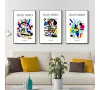 BPJSTU Joan Miro Affiches et impressions d'art mural vintage sur toile - Peinture abstraite - Décoration d'intérieur - 40 x 60 cm - 3 pièces sans cadre