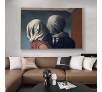 BPJSTU L'amant du baiser par René Magritte célèbre art toile peinture affiches impressions surréalisme mur art photo chambre décor à la maison 60x90 cm sans cadre