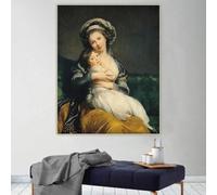 BPJSTU Louise Élisabeth Vigée Le Brun Self-portrait In A Turban With Her Child Canvas Prints Painting Home Decoration(40x50cm/No Framed)
