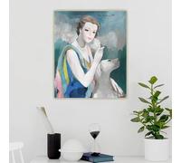 BPJSTU Marie Laurencin « Femmes fumeuses » - Peinture sur toile esthétique, œuvre d'art, affiche, décoration murale, décoration intérieure (35 x 40 cm, sans cadre)