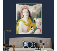 BPJSTU Marie Laurencin « Mandoline, 1935 » Impression sur toile, peinture, œuvre d'art, décoration de salon (60 x 75 cm, sans cadre)