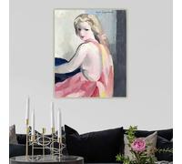 BPJSTU Marie Laurencin « Vierge aux trois quarts » - Peinture sur toile - Affiche - Décoration murale - Décoration intérieure - 60 x 70 cm - Sans cadre
