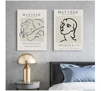 BPJSTU Peinture abstraite d'Henri Matisse, affiche minimaliste, impression sur toile, décoration murale pour salon (60 x 80 cm, 2 pièces sans cadre)