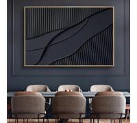 BPJSTU Tableau mural minimaliste abstrait noir sur toile noire, style nordique moderne, affiche et impression esthétique, décoration intérieure (40 x 60 cm, sans cadre)