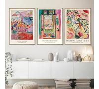 BPJSTU Vintage Abstract Matisse Exhibition Mid Century Landscape Posters Prints Wall Art Canvas Painting Picture Home Decor(50x70cm/3PCS Frameless)