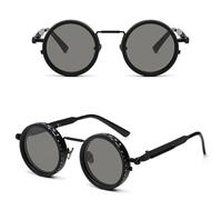Bpoeee Adjustable Tint Rounded Polarized Lenses Retro Sunglasses, Adjustable Sunglasses for Men (Black)