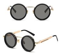 Bpoeee Adjustable Tint Rounded Polarized Lenses Retro Sunglasses, Adjustable Sunglasses for Men (Gold)
