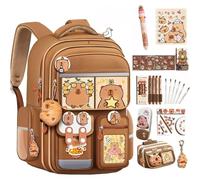 Bpoeee Backpack for School - Cute Kawaii Cartoon Backpack for Girls & Boys, Waterproof Bookbag with Lunch Box, Funny Kids Backpack Supplies